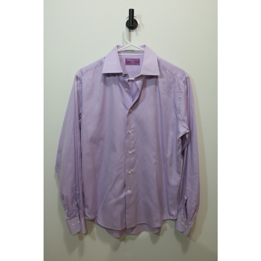 Trim Fit Lavender Houndstooth Shirt Size M